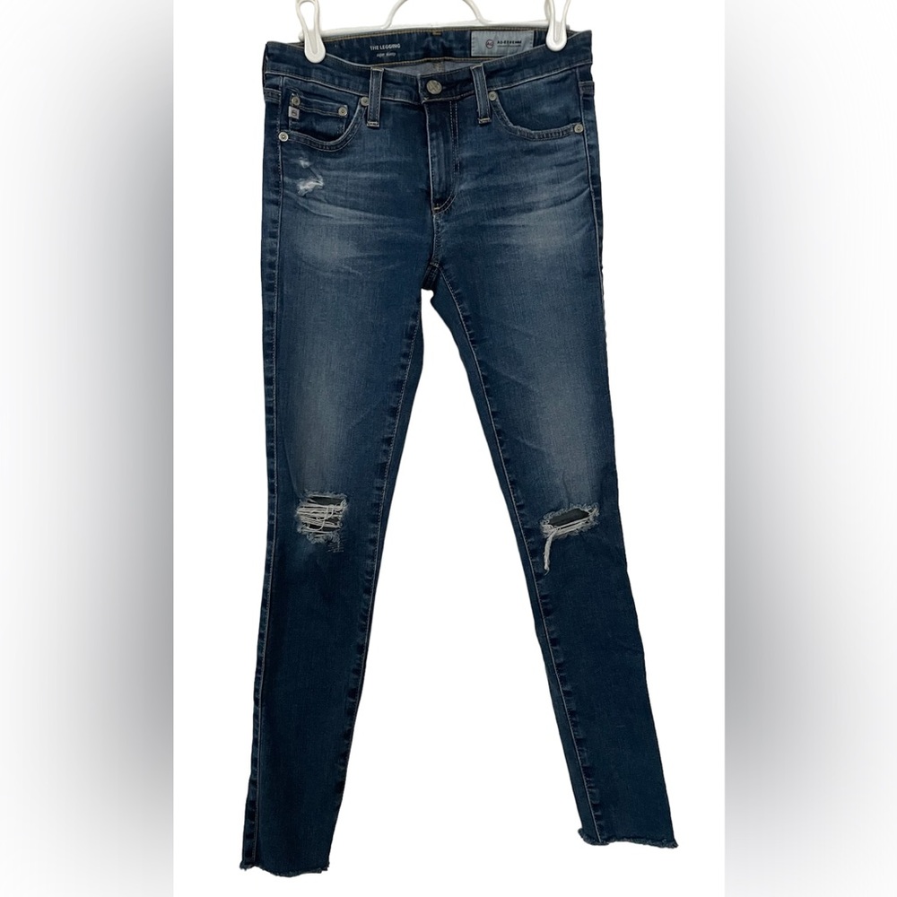 👖AG Adriano Goldschmied The Legging Super Skinny Jean, Distressed, Size 26
